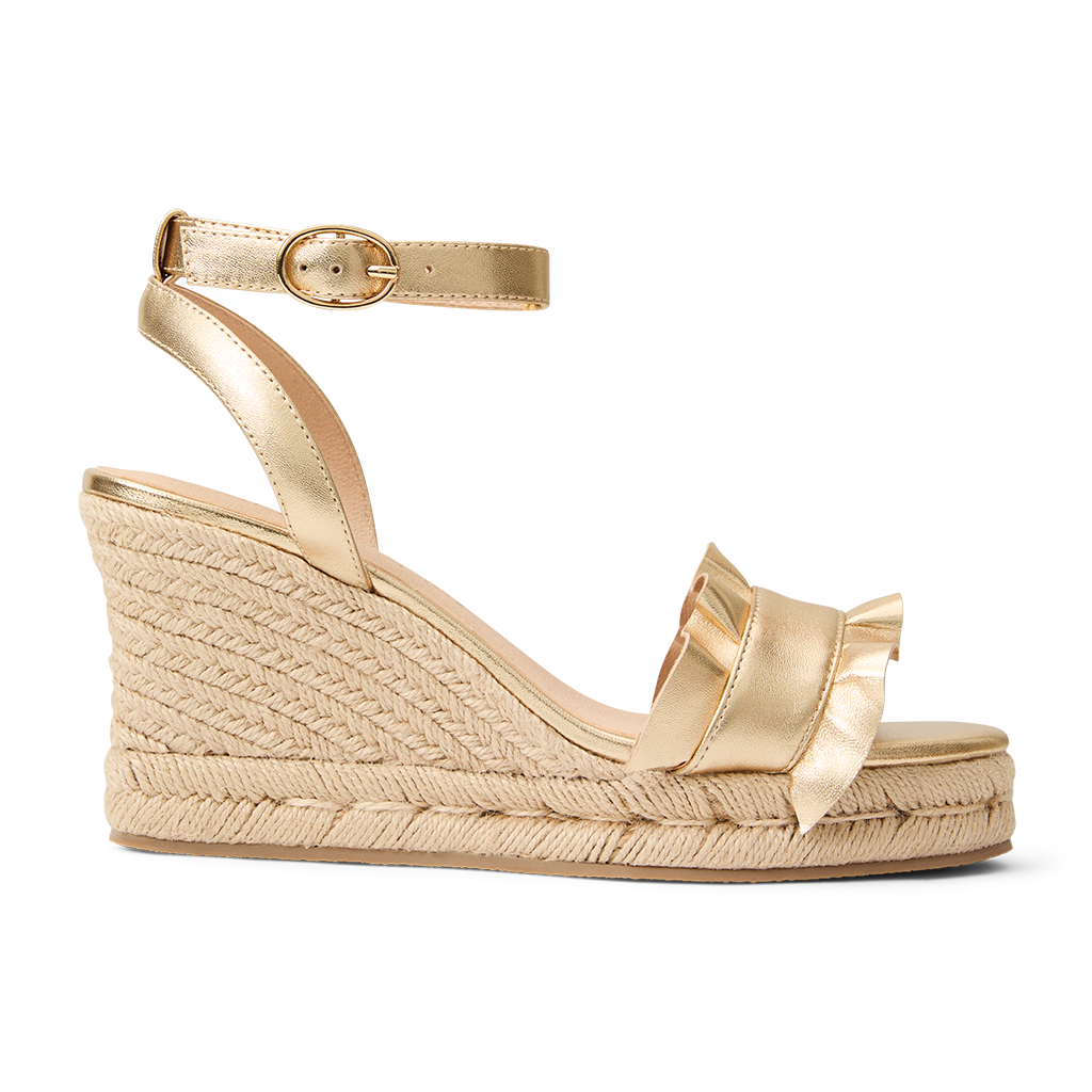 Rozette Ruffle Wedge